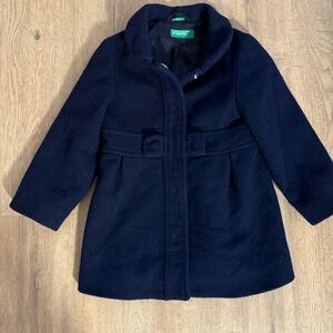 Toddler Girls Navy Blue Wool Dress Coat 2T